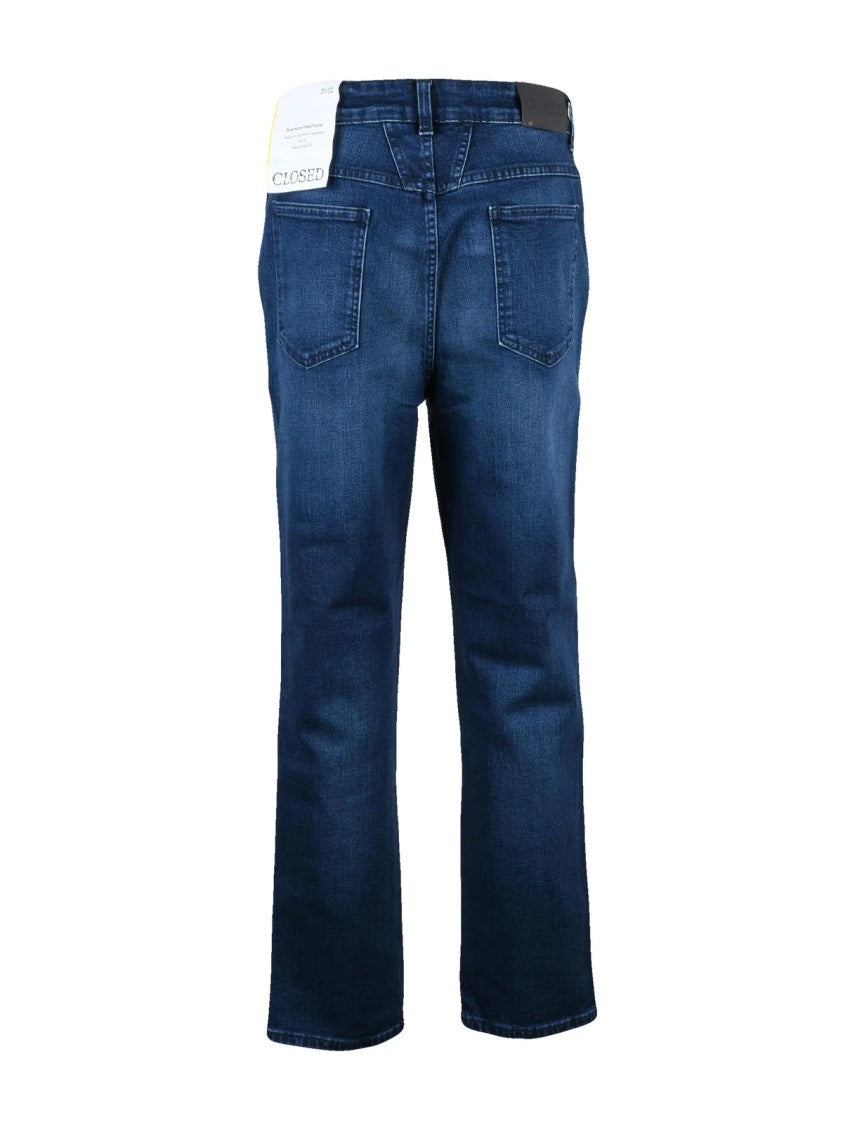 Closed Cropped Denim Pedal Pusher Jeans With Zip Closure