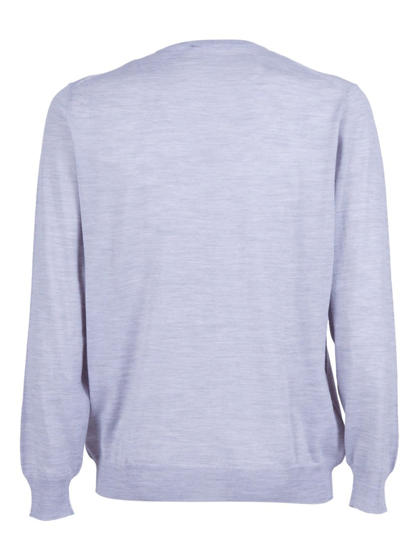 Fedeli Heathered Crew Neck Long Sweater