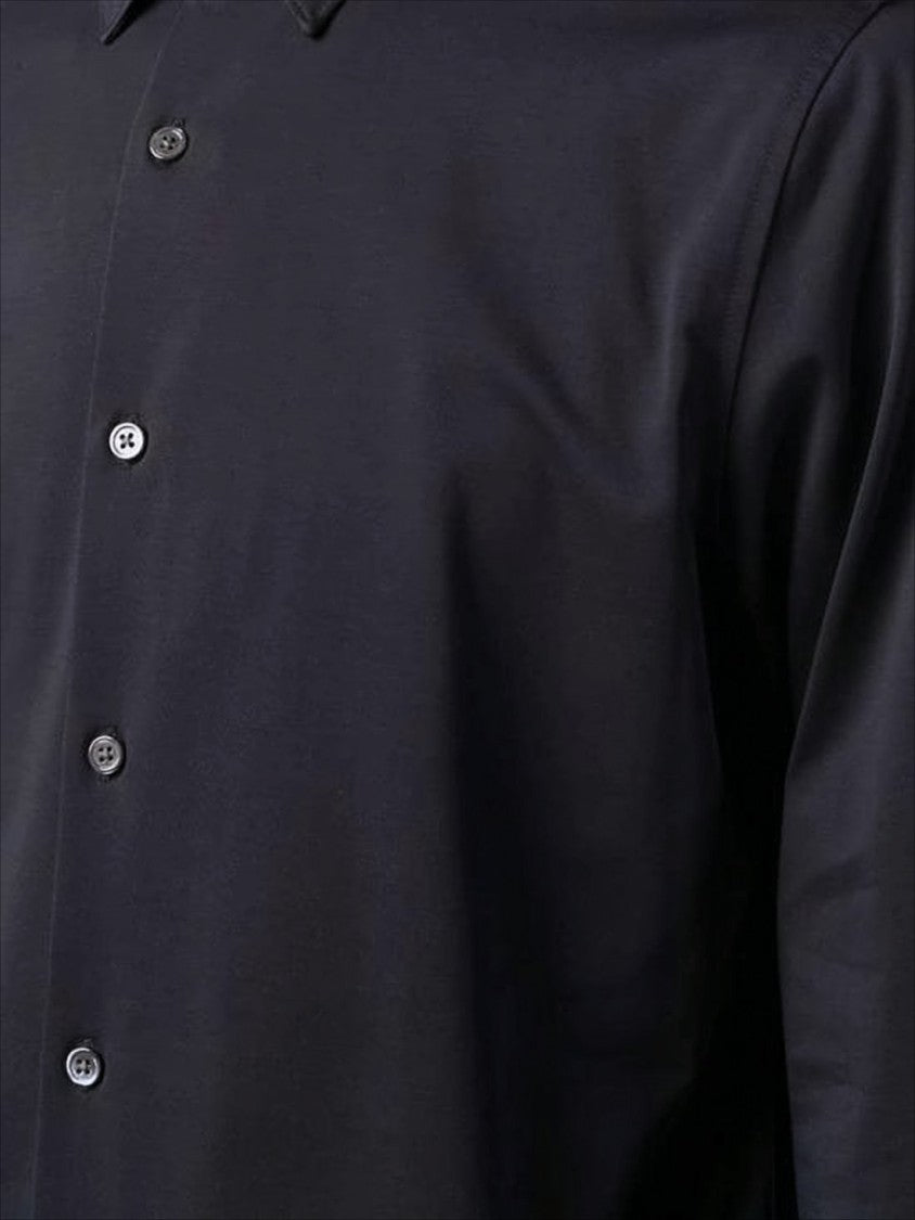 Theory Long-Sleeve Black Shirt With Classic Collar