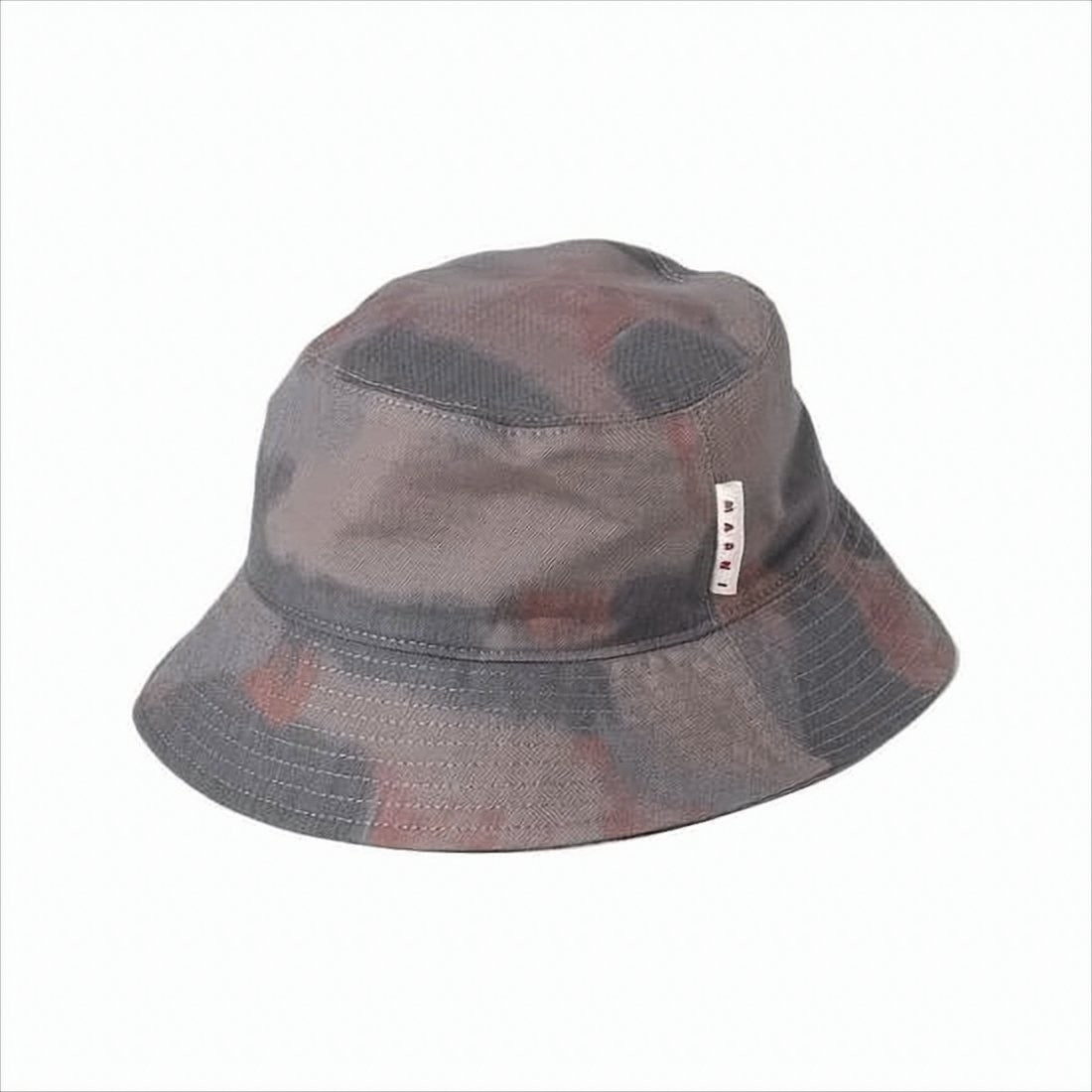 Marni Muted Camouflage Bucket Hat With Stitched Detailing