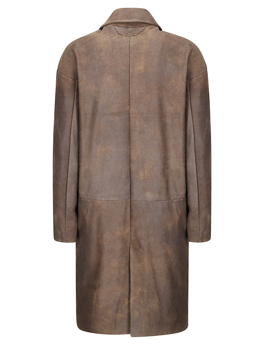 Salvatore Santoro Structured Sheepskin Leather Coat