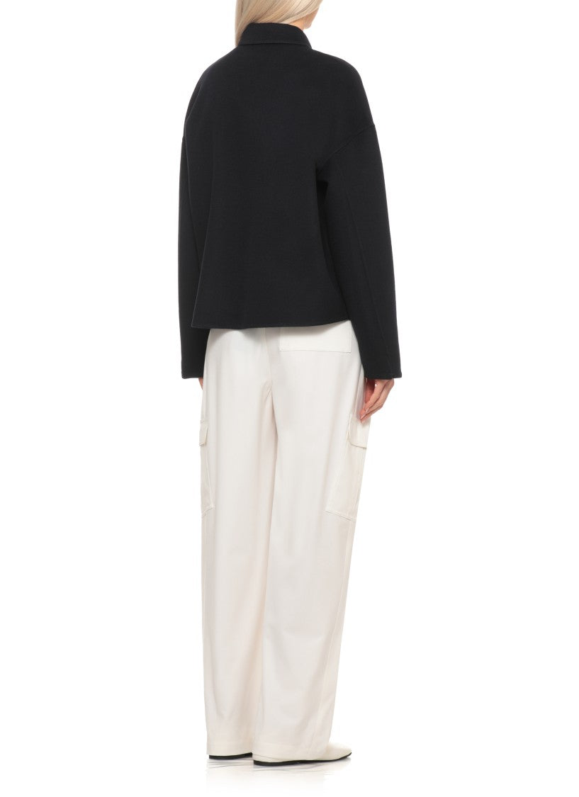 Fabiana Filippi Blue Classic Collar Wool Zip Jacket