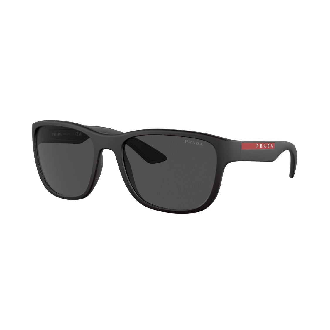 Prada Linea Rossa 0Ps 01Us Rectangular Matte Black Nylon Sunglasses