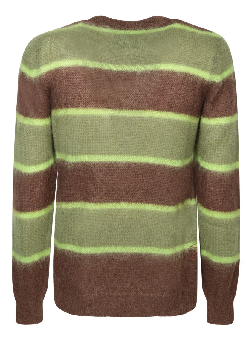 Amaranto Brown Knitwear With Striking Stripe Design
