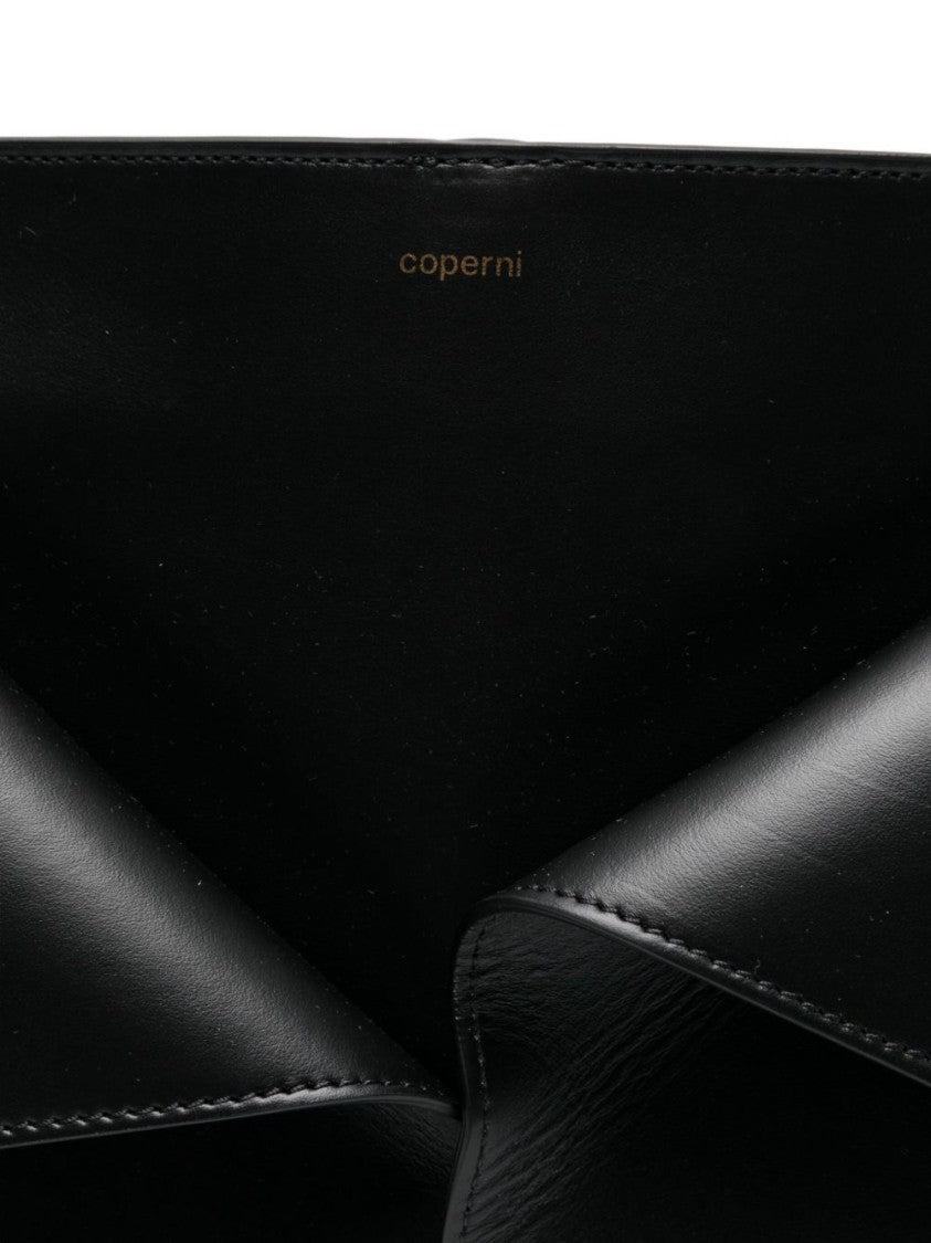 Coperni Black Calfskin Leather Shopper Bag