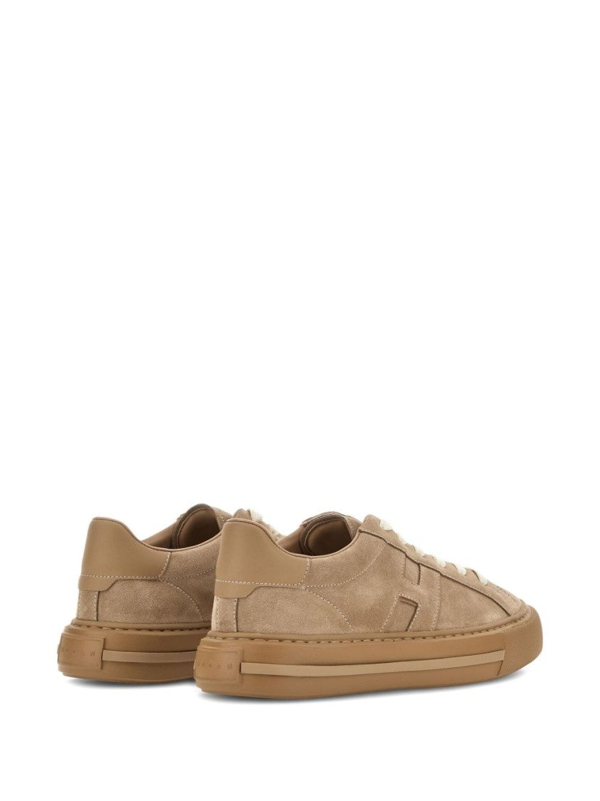 Hogan Low-Top Beige Sneakers With Embossed Logo