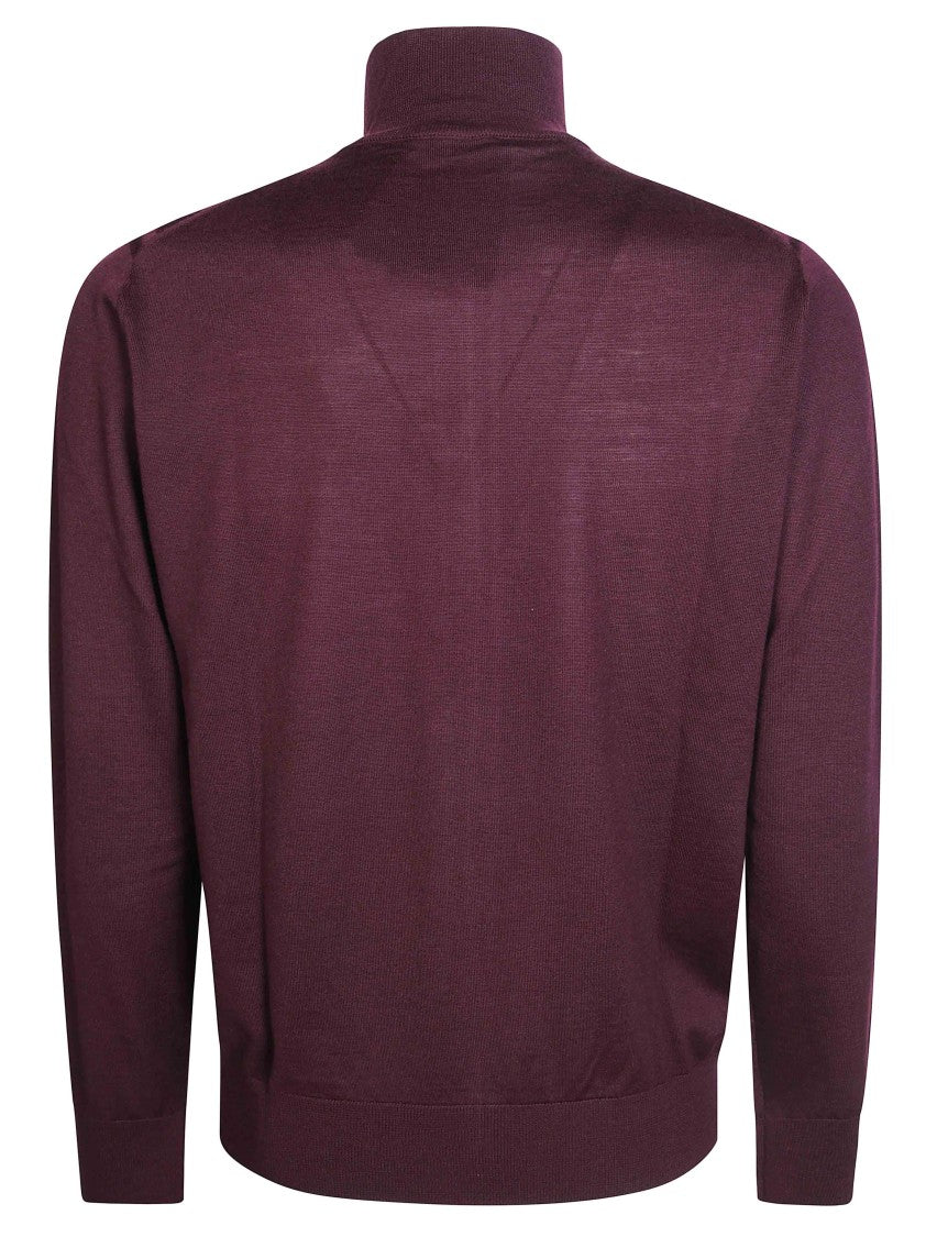 Paolo Pecora Fitted Zip-Up High-Collar Cardigan