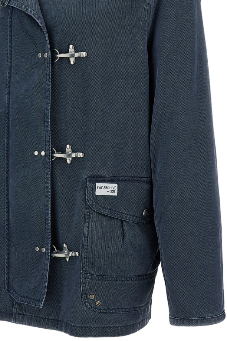 Fay Iconic 4 Ganci Resinated Cotton Twill Jacket
