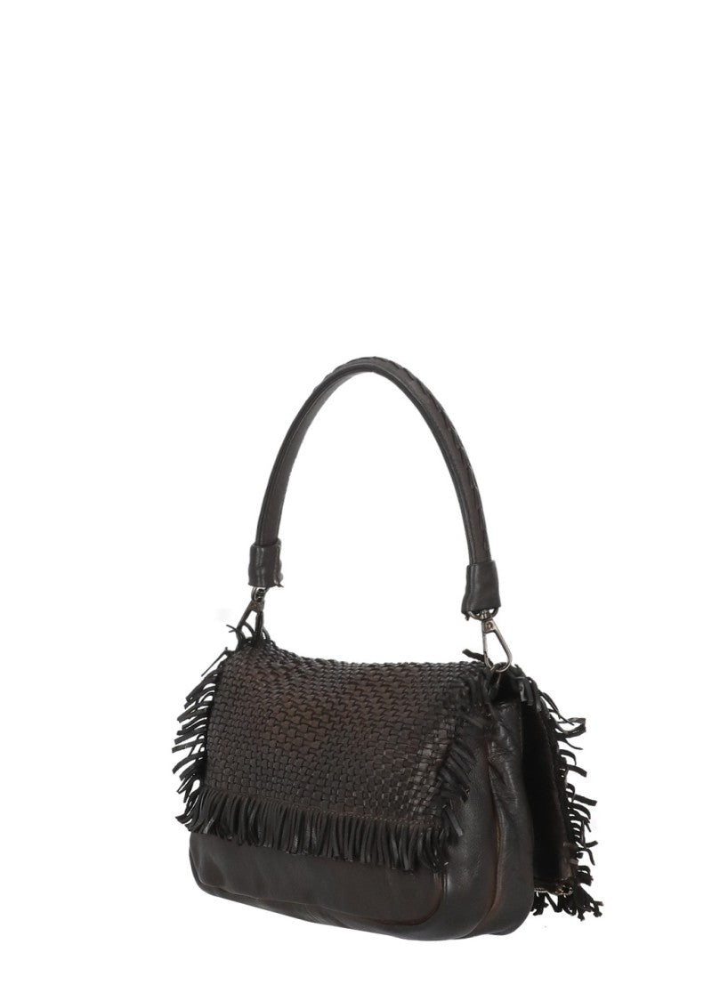 Reptile's House Braided Shoulder Bag With Fringed Accents