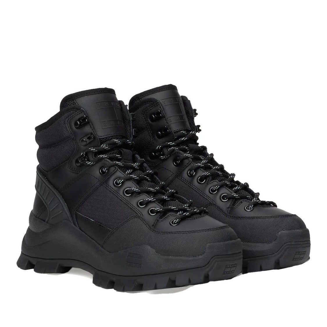 Tommy Jeans Black Chunky Rubber Sole Hybrid Boots