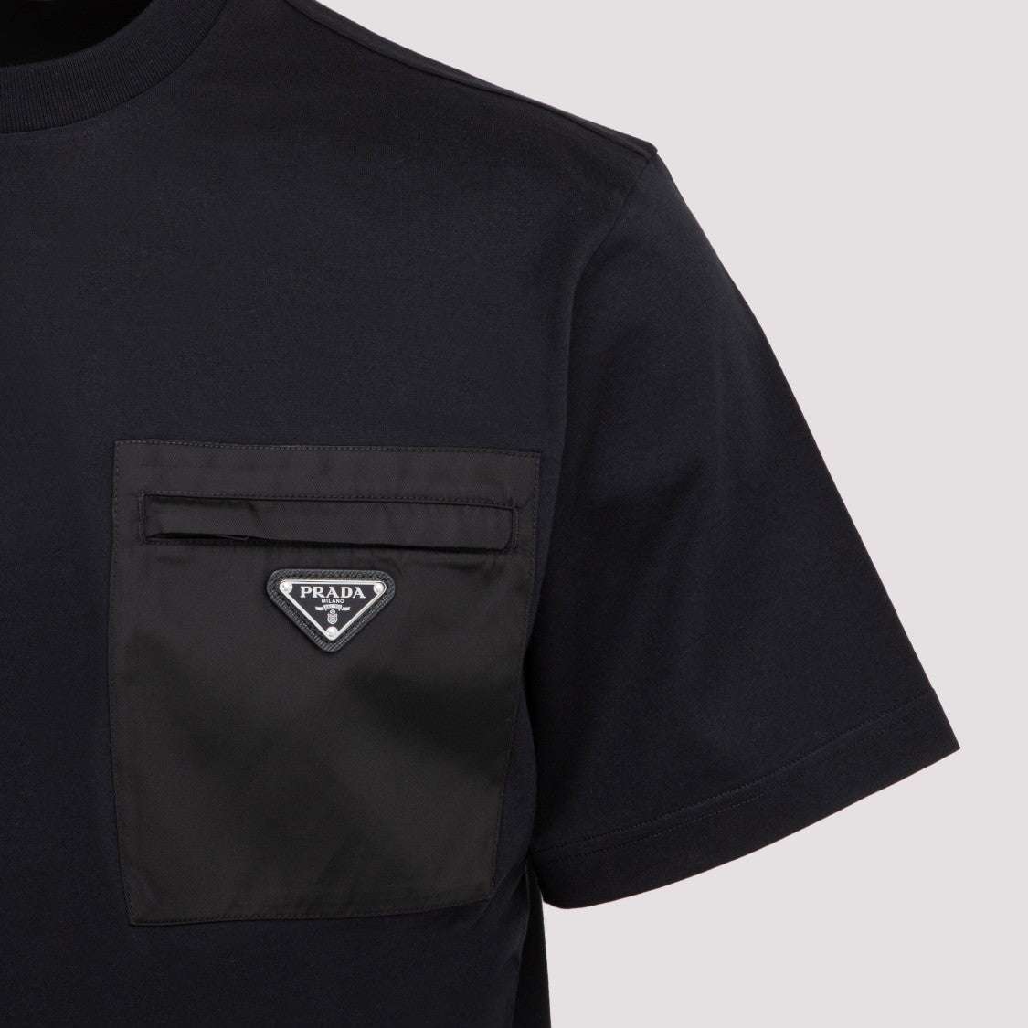 Prada Black T-Shirt With Nylon Pocket