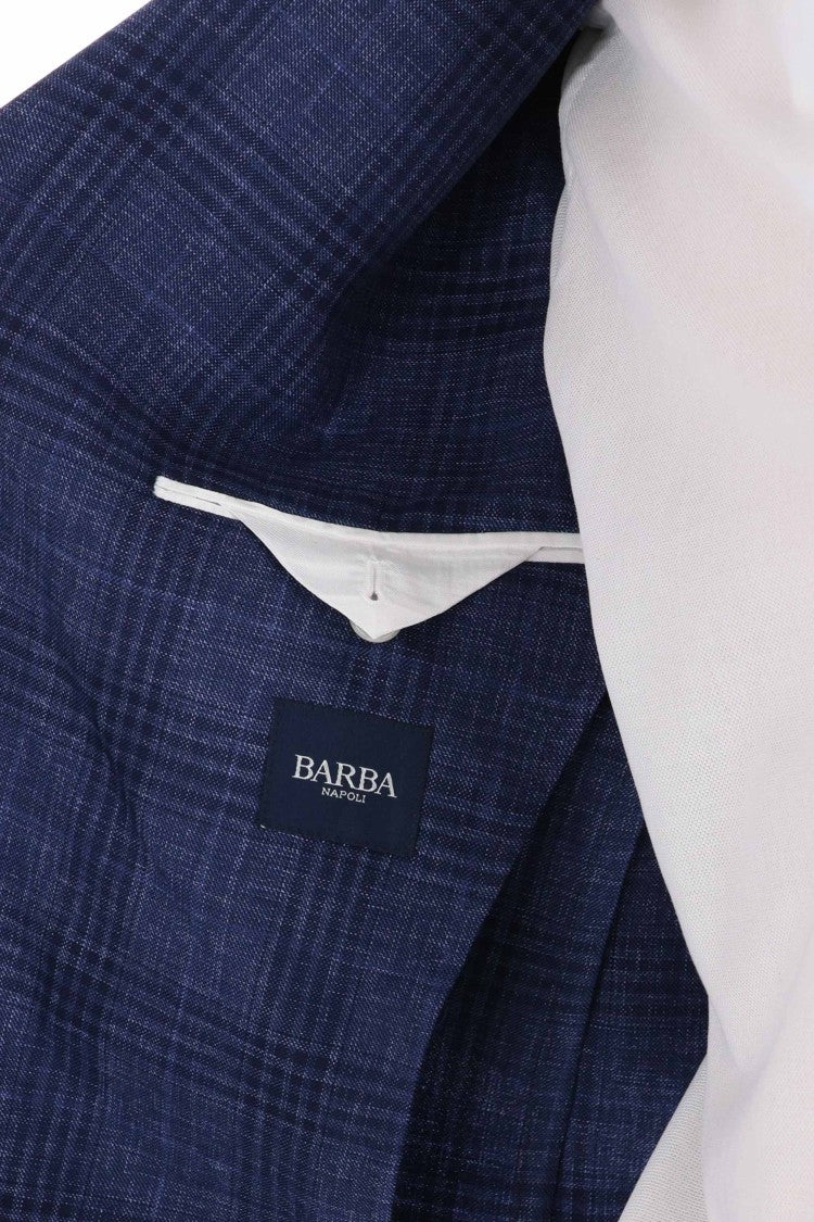 Barba Prince Of Wales Double-Breasted Virgin Wool Tailored Jacket