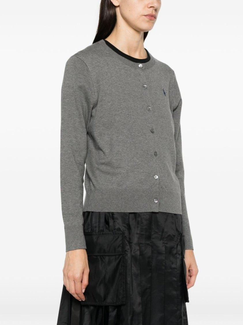 Polo Ralph Lauren Classic Grey Knit Sweater With Button-Down Front