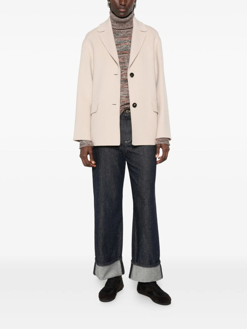 Max Mara Light Beige Smmelfi Boxy Flap Jacket