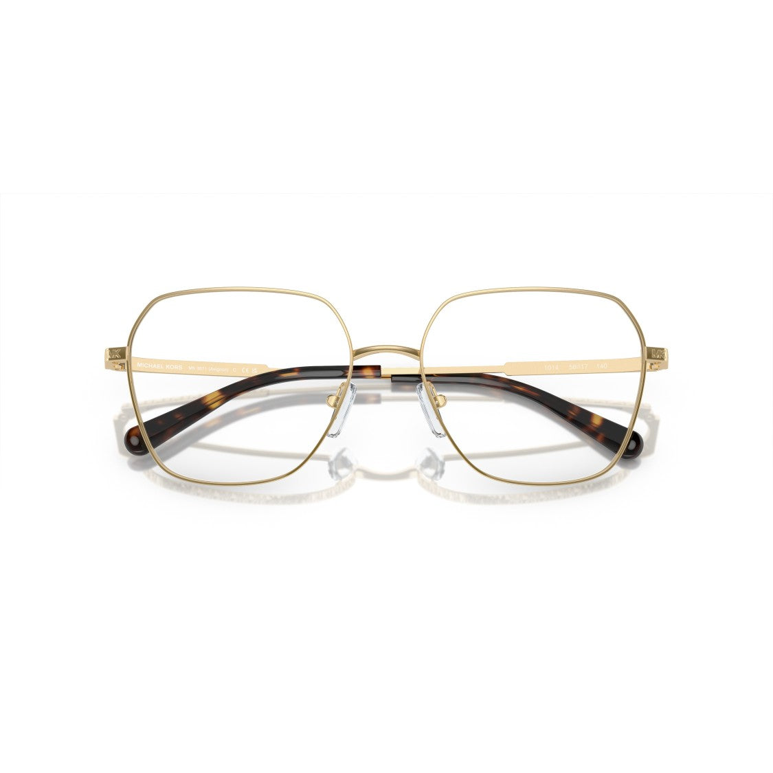 Michael Kors 0Mk3071 Geometric Gold-Tone Metal Eyeglasses With Textured Temples