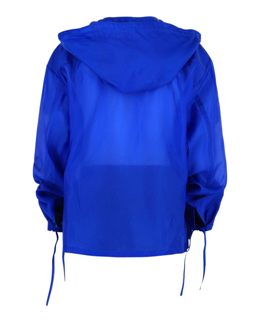 Ferragamo Silk-Blend Hooded Shirt With Front Tie And Tied Cuffs