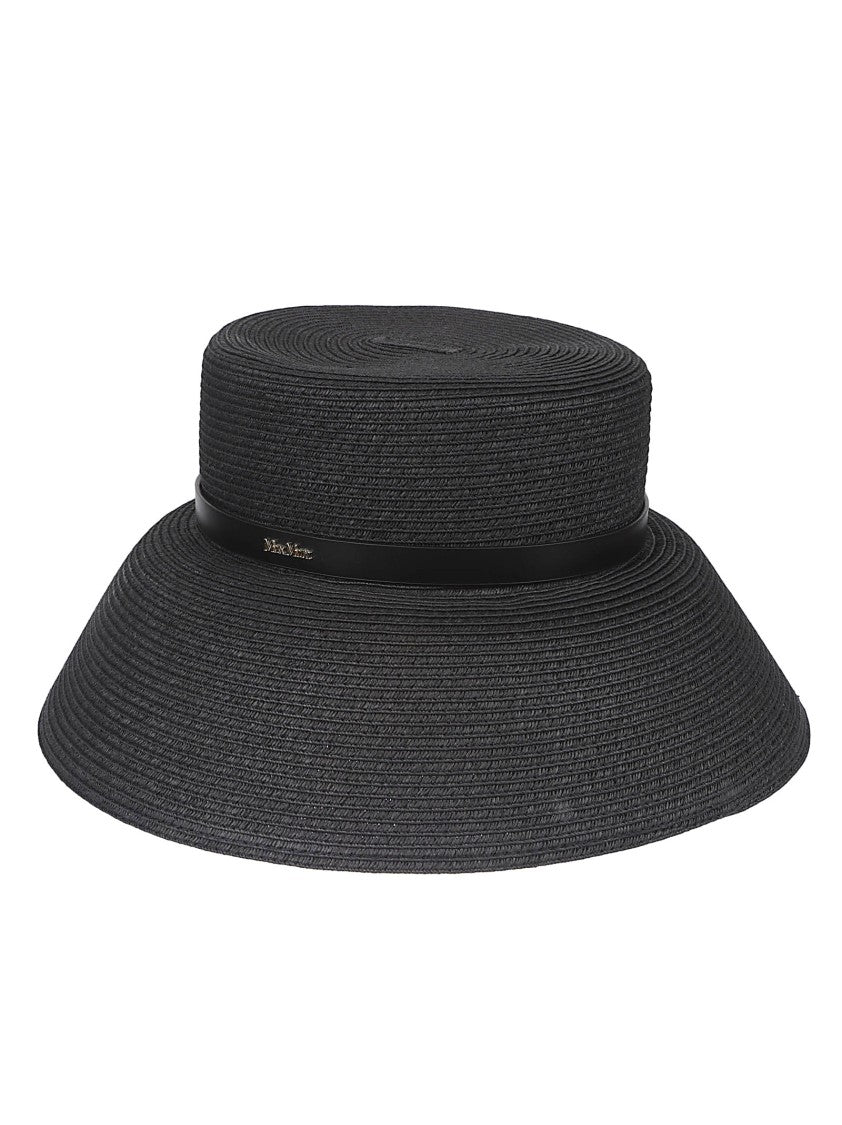 Max Mara Wide-Brimmed Textured Hat With Smooth Band