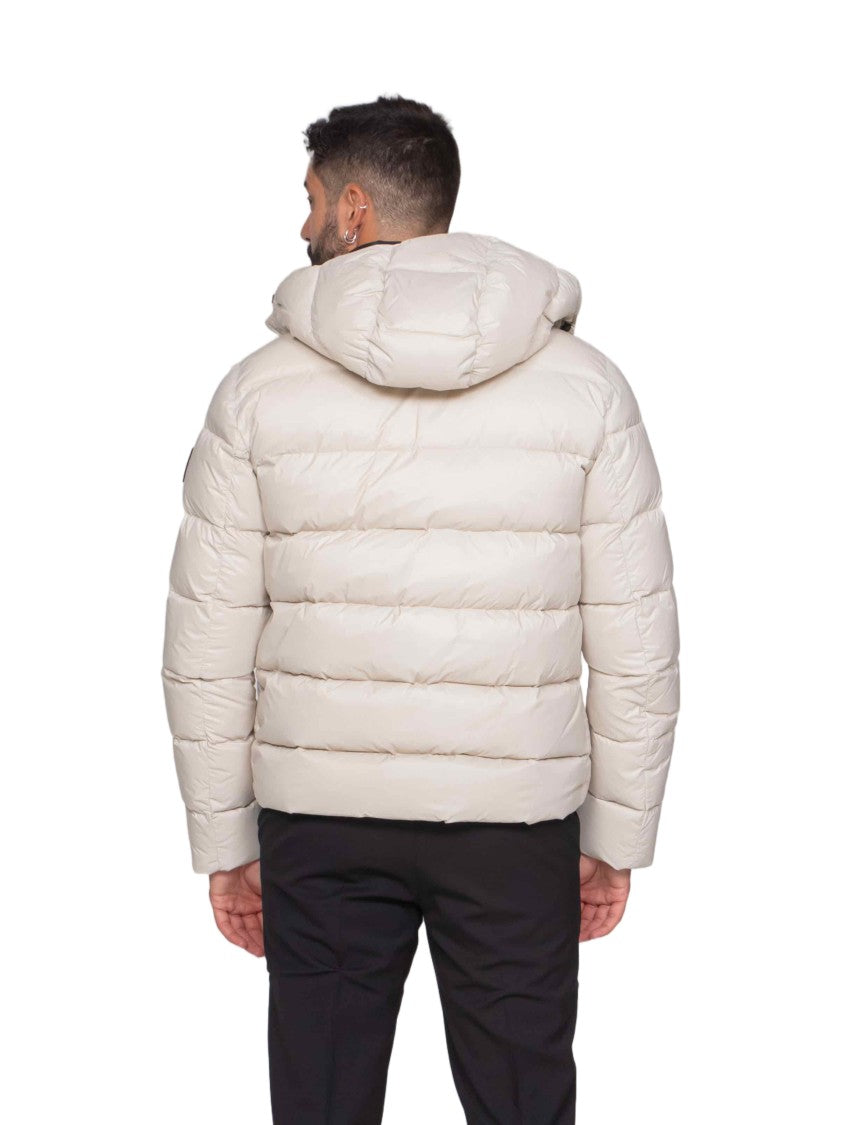 Fay Quilted Puffer Jacket With Hood And Zip Closure