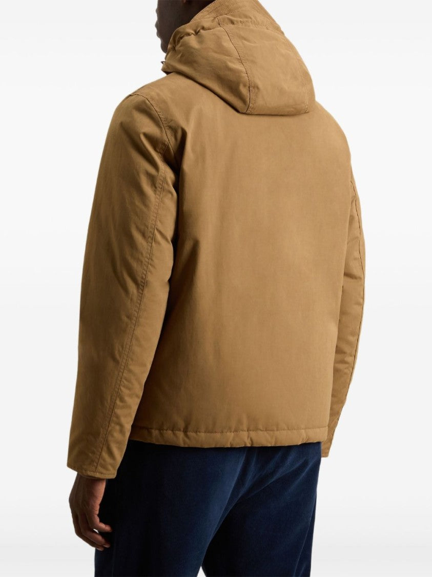 Woolrich Padded Brown Jacket With Adjustable Hood