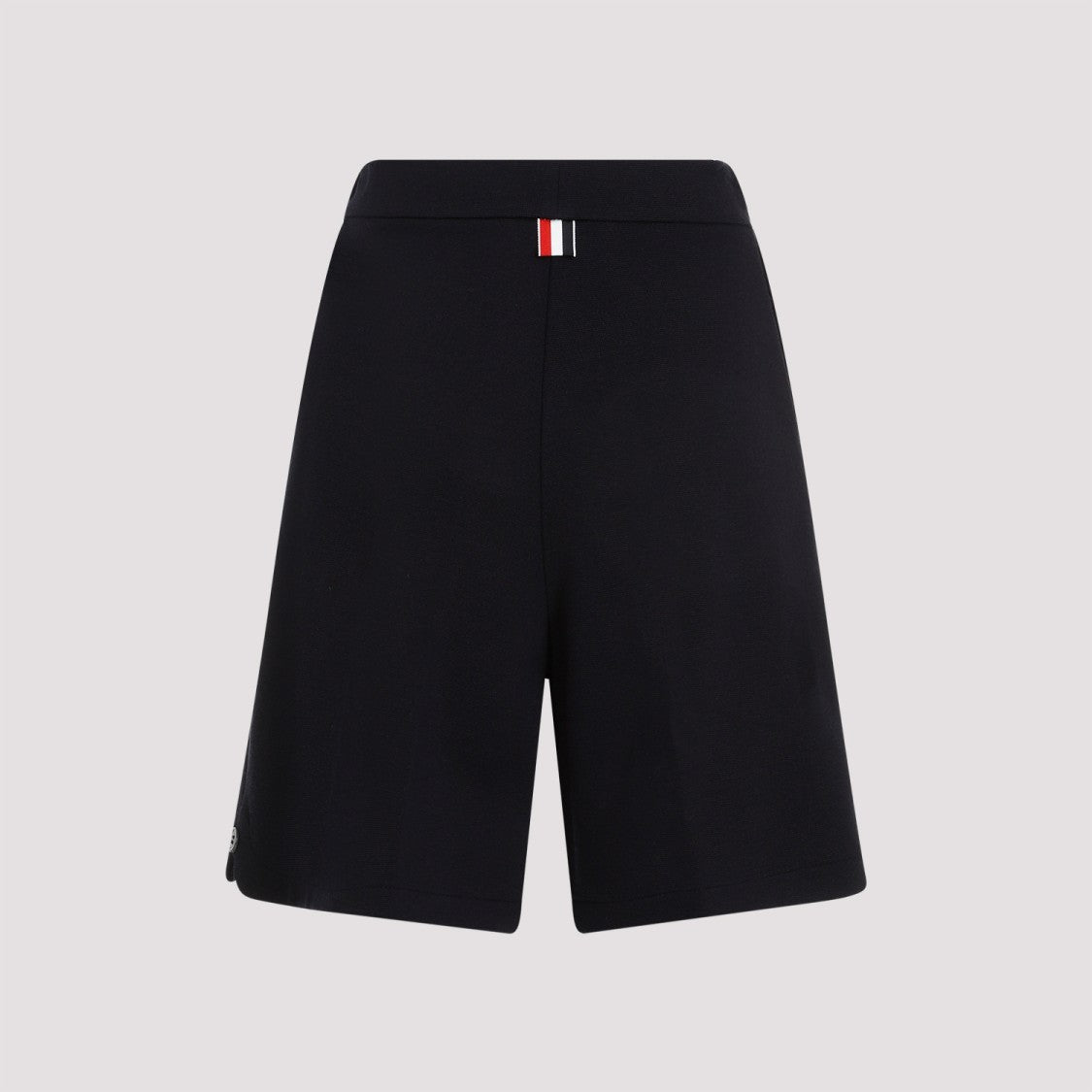 Thom Browne High Waisted Navy Virgin Wool Shorts
