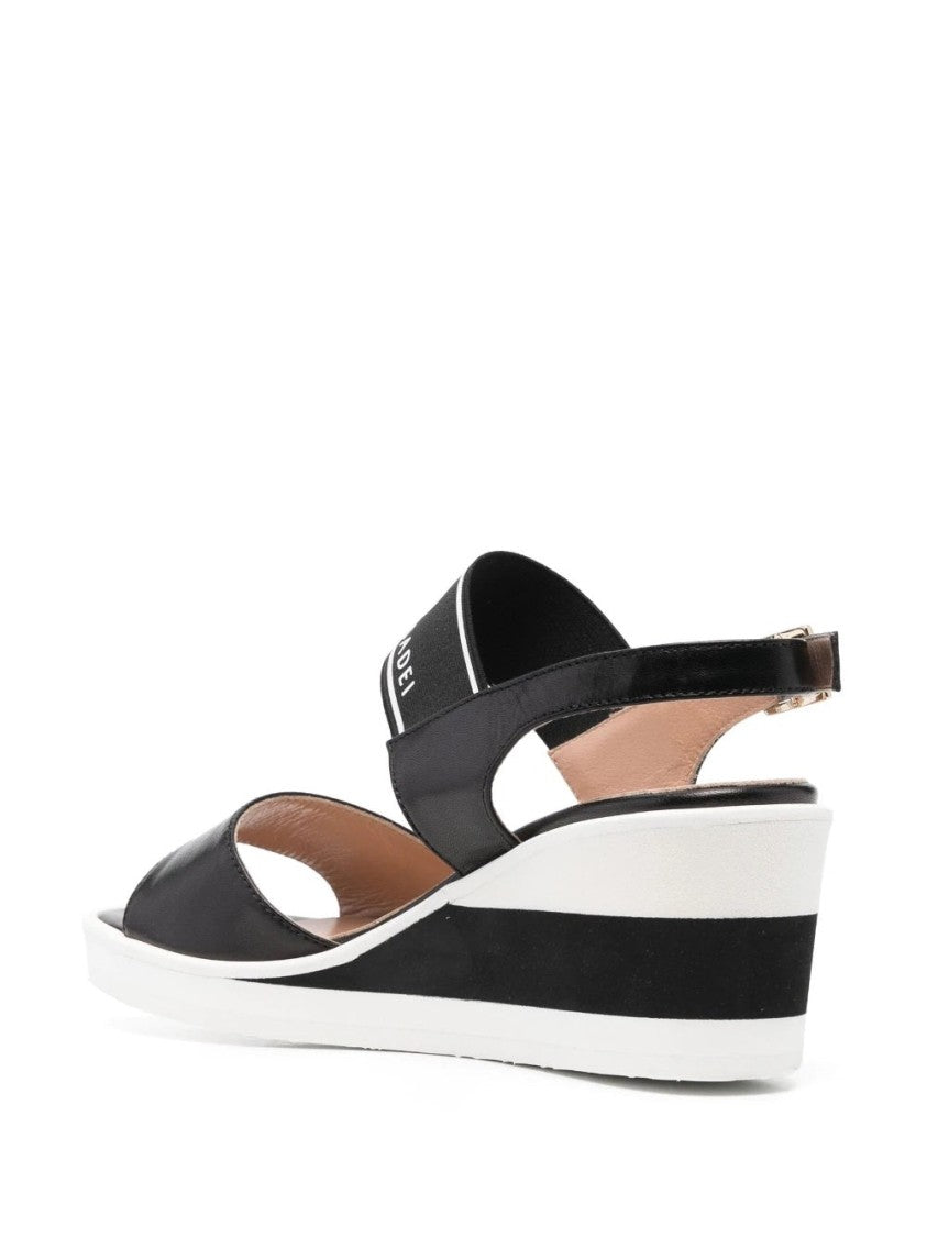 Casadei Open Toe Wedge Sandals With Ankle Strap