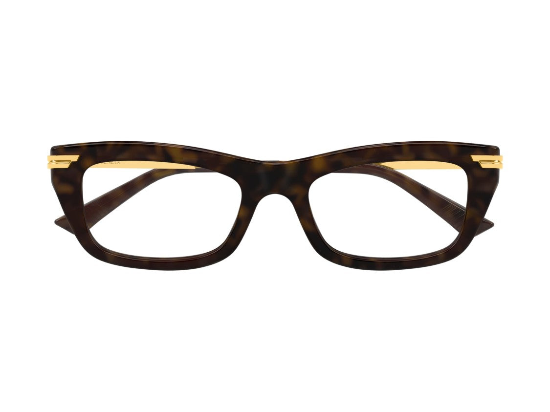 Bottega Veneta Gold Bv1371o Tortoiseshell Oversized Square Eyeglasses