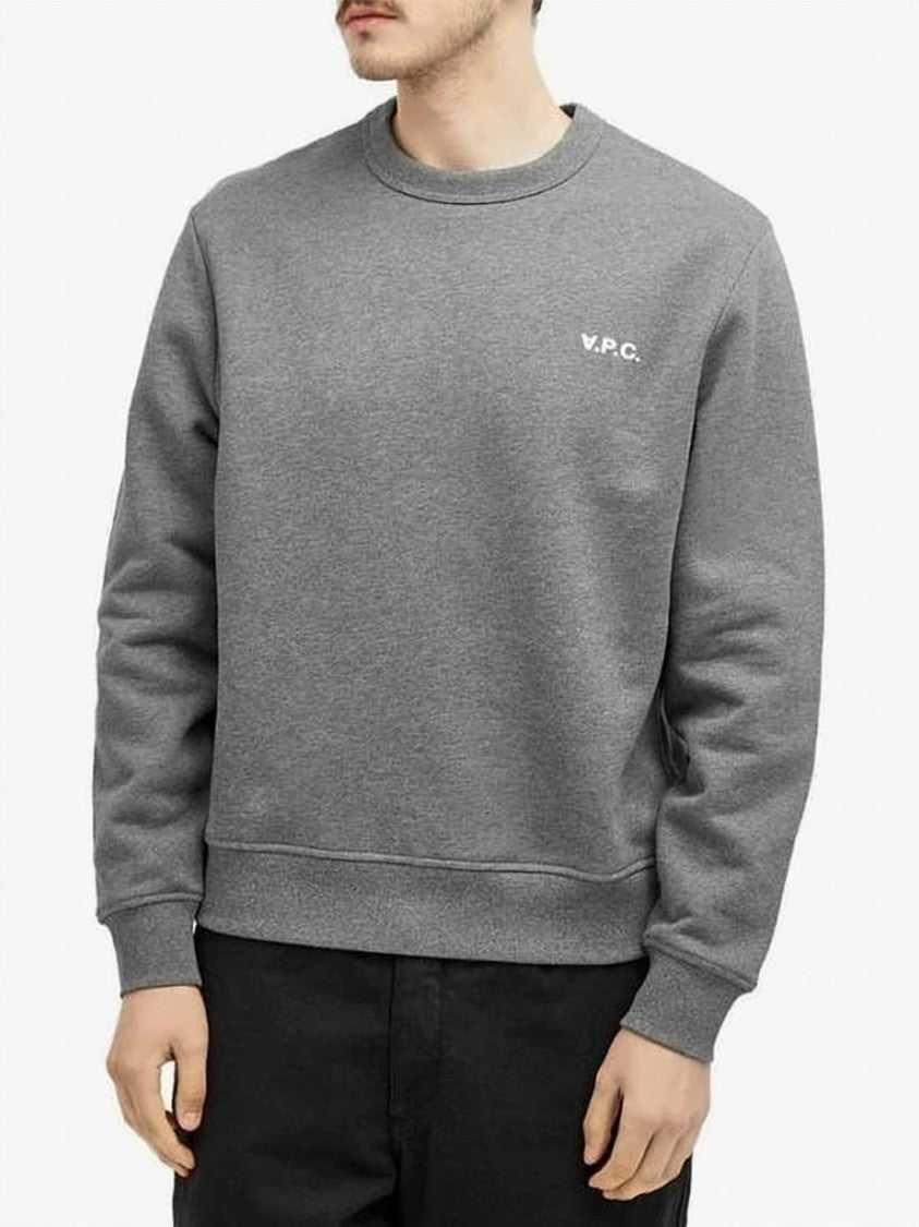 A.P.C. Minimalist Grey Long-Sleeve Sweatshirt With Subtle Logo Detail