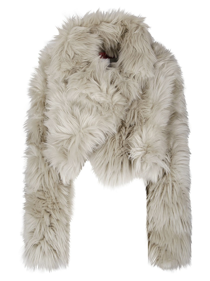 The Latest Cropped Faux Fur Jacket With Plush Texture