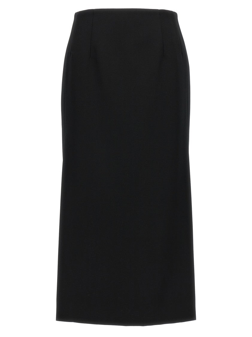 Valentino Garavani Tailored Wool Midi Skirt With Side Slits