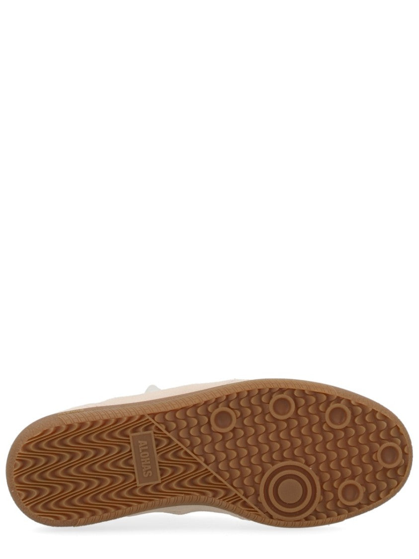 Alohas Beige Suede Organza Ribbon Sneakers