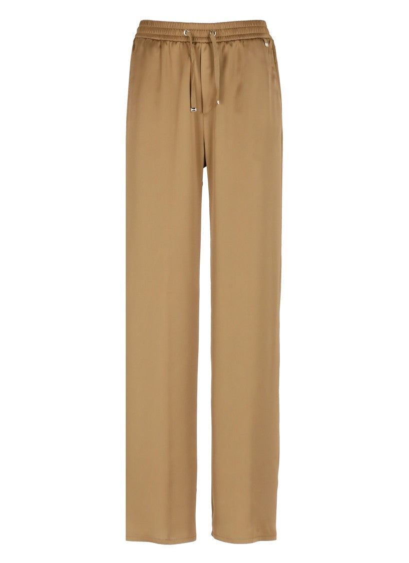 Herno Relaxed-Fit Brown Satin Pants