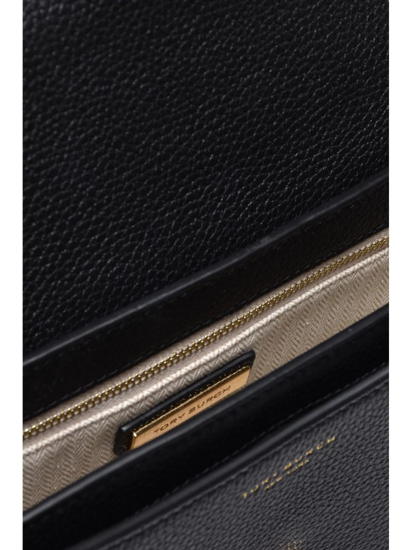Tory Burch Britten Medium Shoulder Bag In Textured Calfskin Leather
