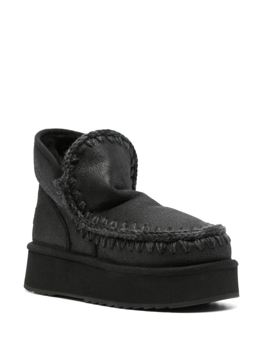 Mou Ankle Boots With Double Face Sheepskin And Fit