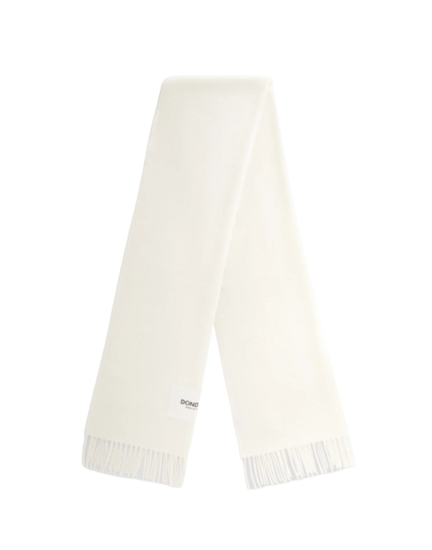 Dondup Rectangular White Wool Scarf