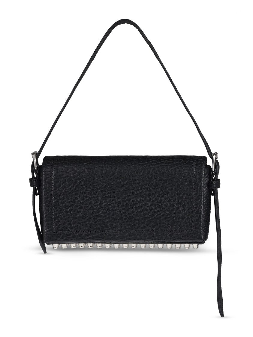 Alexander Wang Slim Flap Bag With Textured Exterior And Metallic Accents