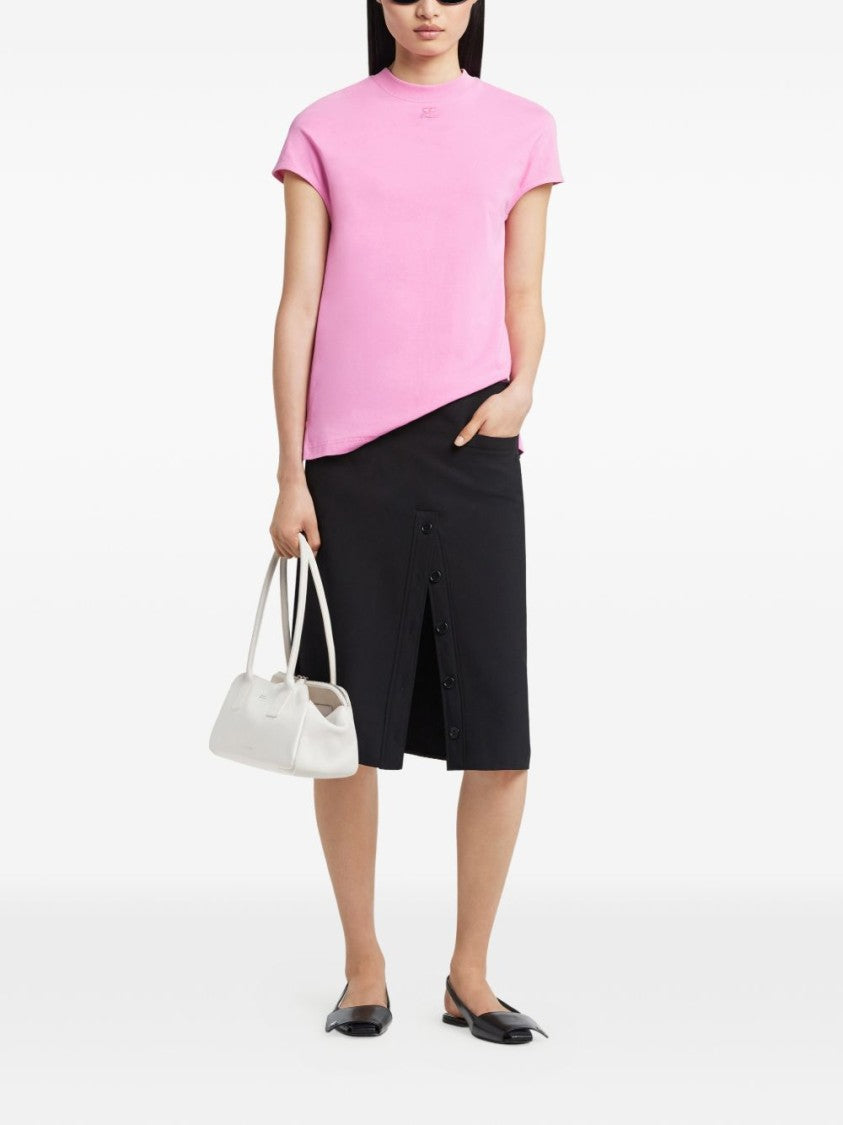 Courrèges Boxy Pink Cotton T-Shirt