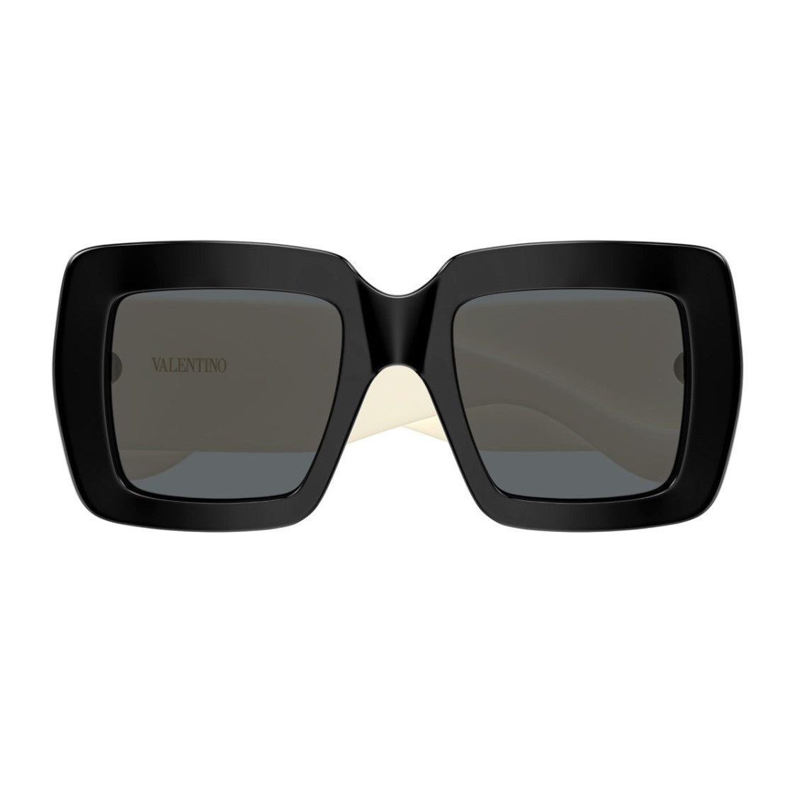 Valentino Black Ivory Grey Linea V Logo Vg0056s Square Sunglasses