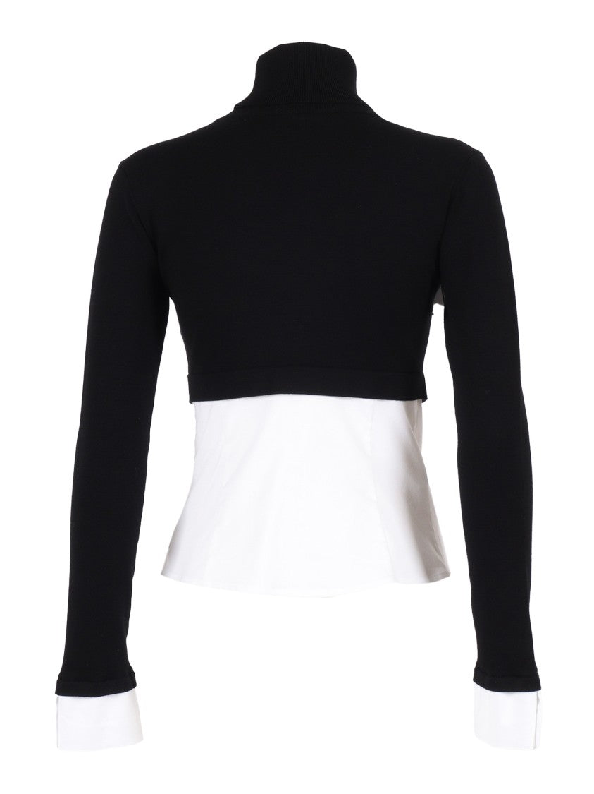 Elisabetta Franchi Cropped High Neck Knit Top
