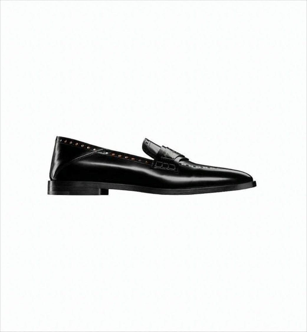 Christian Dior Sleek Backless Loafers With Perforated Detailing And Branded Plaque