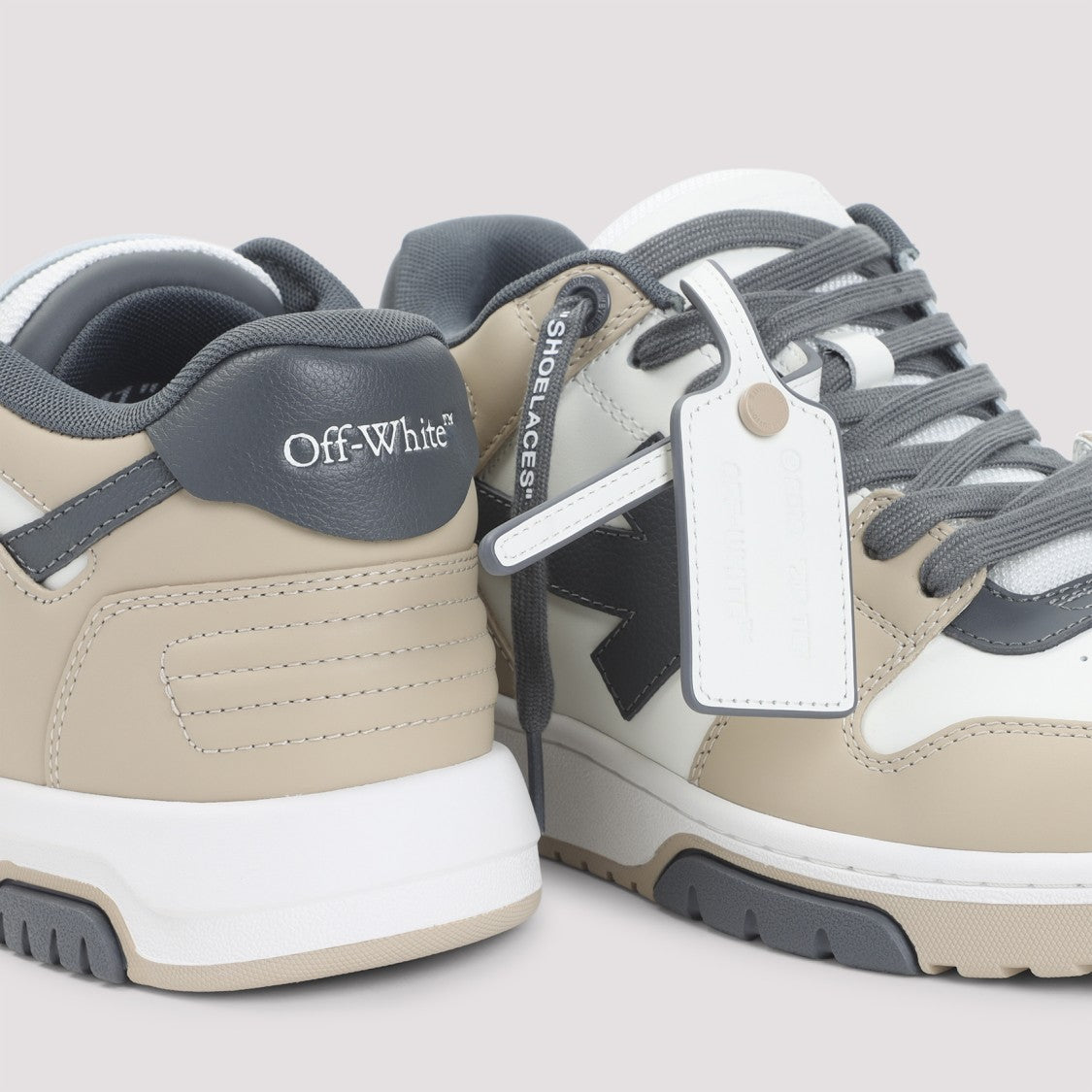 Off-White Beige Leather M-Out Of Office Sneakers
