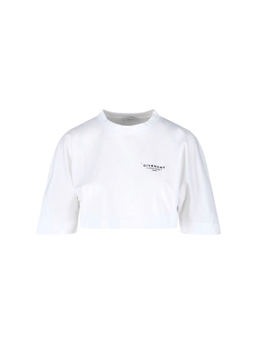 Givenchy Logo Crop T-Shirt – White