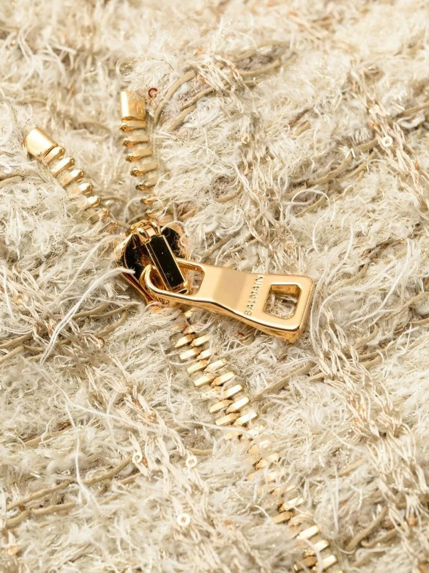 Balmain Mini Dress With Textured Tweed Fabric