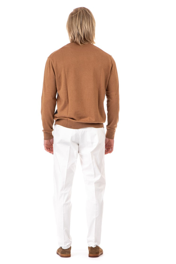 Ballantyne Diamond Cotton-Cashmere Crewneck Sweater