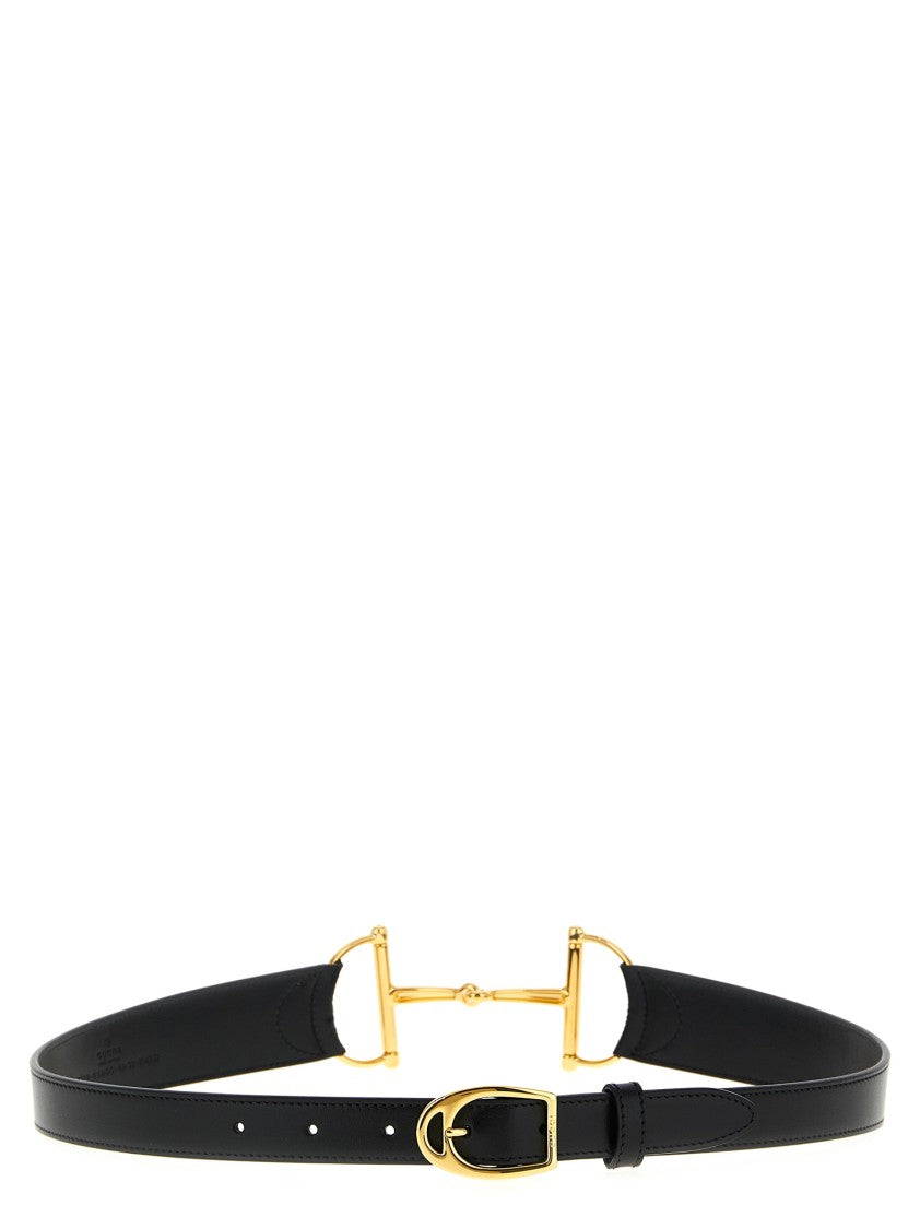 Gucci Horsebit-Inspired Leather Belt With Polished Metal Detail