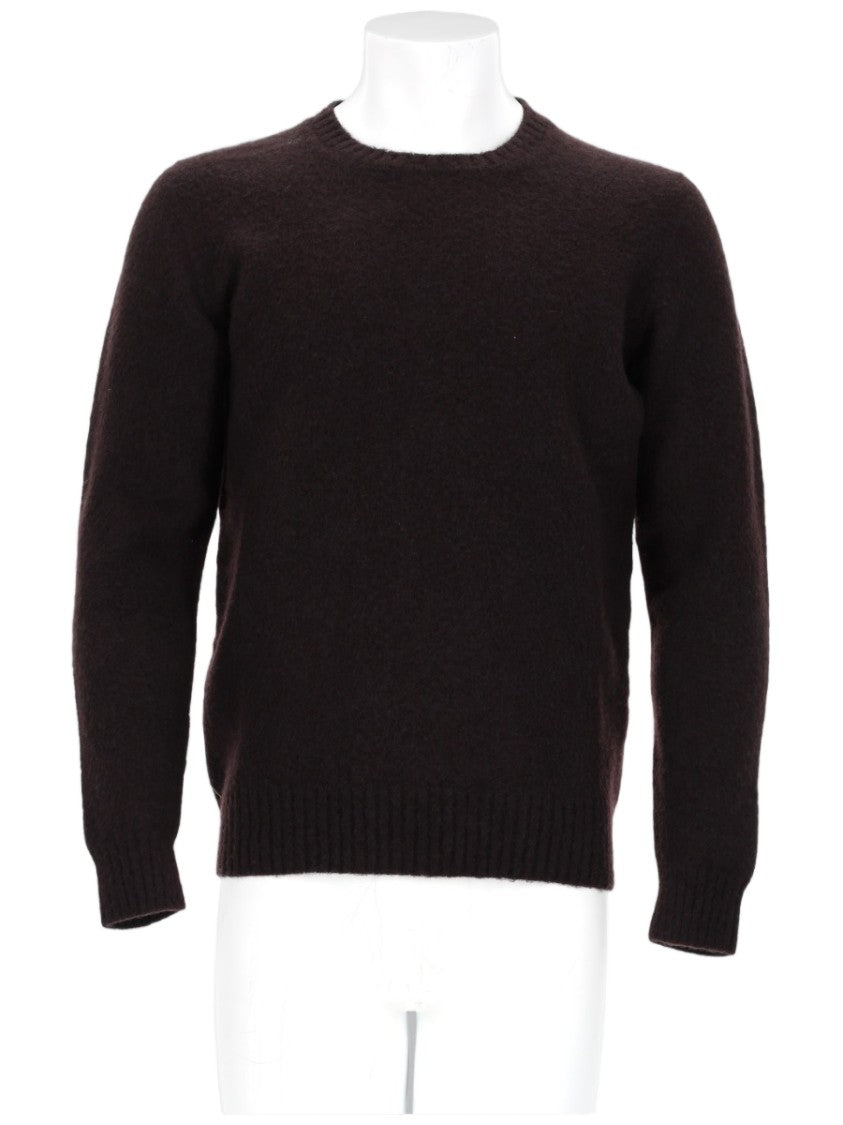 Drumohr Brown Crewneck Lamb Wool Sweater