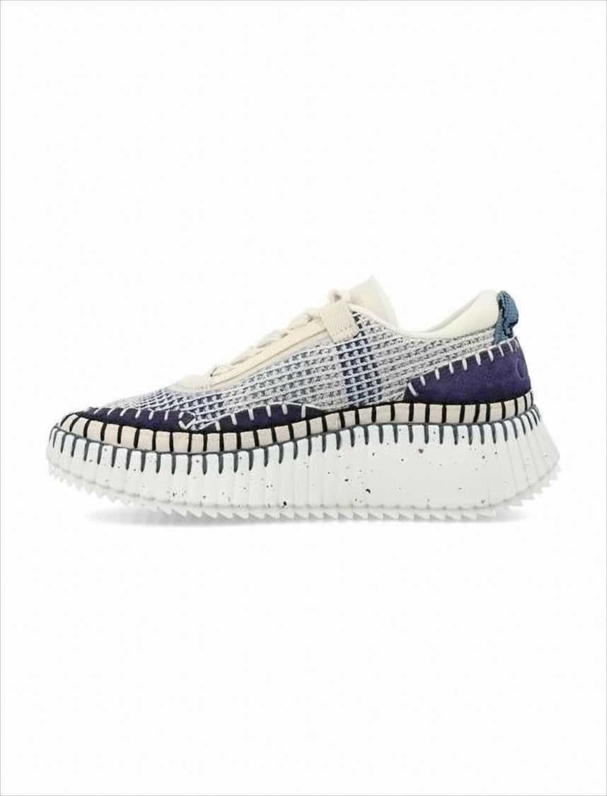 Chloé Woven Upper Sneakers With Chunky Sole