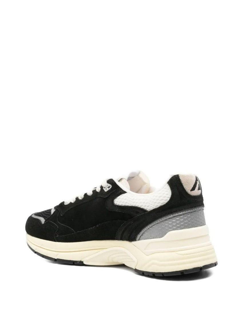 Autry Black Hyperway Mesh Suede Low-Top Sneakers