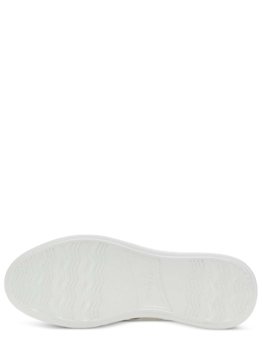 Hogan White Mutton Leather Silver H Sneakers