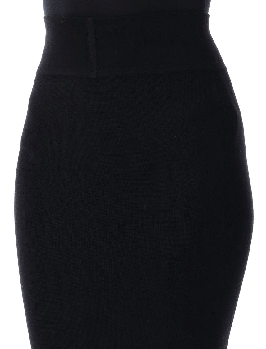 Rick Owens Long Fitted Pillar Skirt With High Waist
