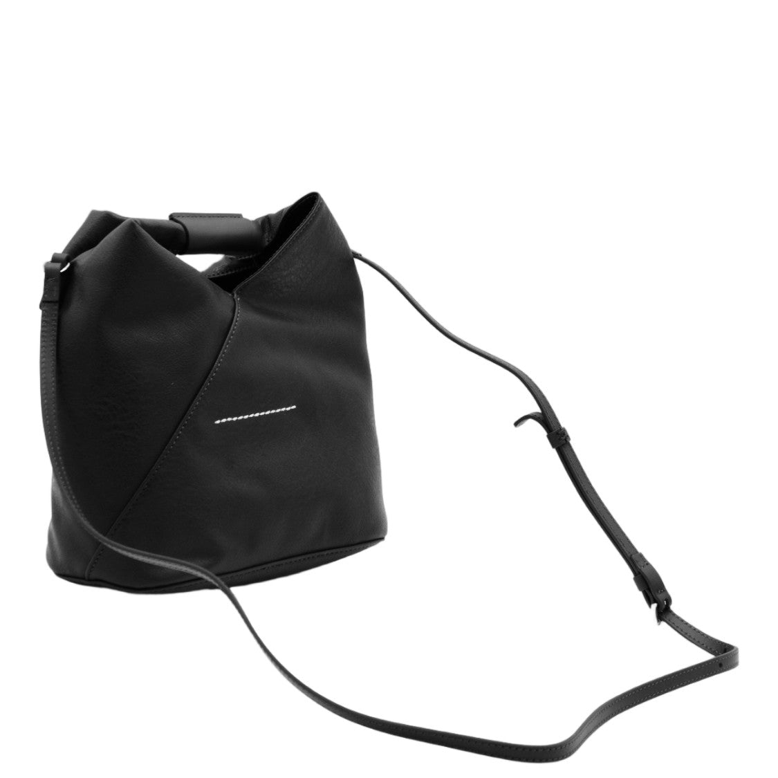 Mm6 By Maison Margiela Black Folded Design Adjustable Strap Shoulder Bag